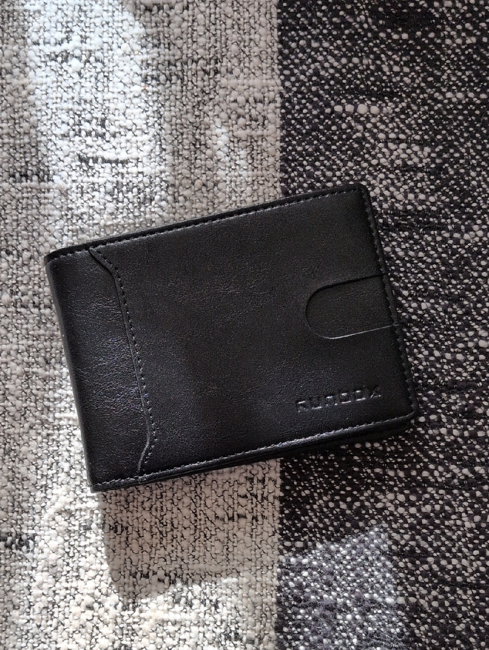 Black Leather Bi-Fold Wallet for Men